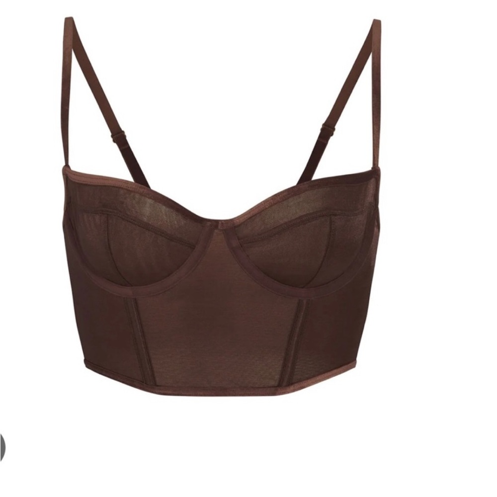 Brown Mesh Women's Bustier